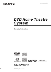Sony DAV-DZ700FW Operating Instructions Manual