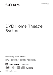 Sony DAVHDX585 - BRAVIA Theater System Operating Instructions Manual