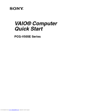 Sony VAIO PCG-V505E Series Quick Start Manual