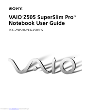 Sony VAIO PCG-Z505HS User Manual