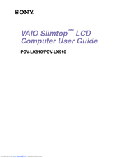 Sony PCV-LX810 - Vaio Slimtop Computer User Manual
