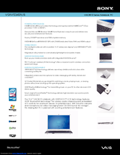 Sony VAIO VGN-FZ340N Brochure & Specs