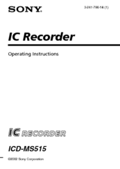 Sony ICD-BP Operating Instructions Manual