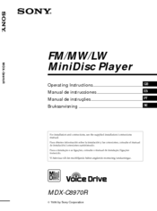 Sony MDX-C8970R Operating Instructions Manual