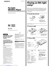 Sony MZ-E40 Operating Instructions