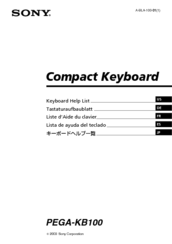 Sony PEGA-KB100 - Compact Keyboard Help Manual