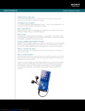 Sony Walkman NWZ-E354BLUE Specification Sheet