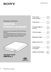 Sony HDPS-L1 Operating Instructions Manual