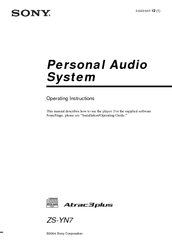 Sony ZS ZS-YN7 Operating Instructions Manual