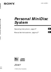 Sony ZS-M7 Operating Instructions Manual
