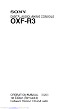 Sony OXF-R3 Operation Manual