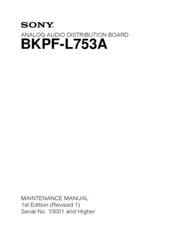 Sony BKPF-L753A Maintenance Manual