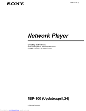 Sony NSP-100 Operating Instructions Manual