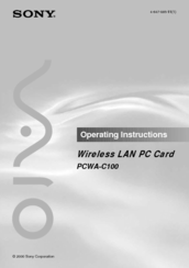 Sony PCWA-C100 Operating Instructions Manual