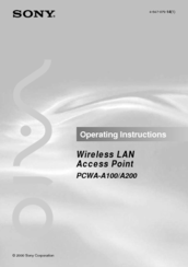 Sony PCWA-A100 - Wireless Lan Access Point Operating Instructions Manual