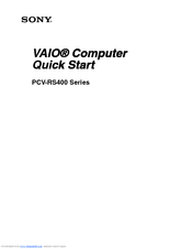 Sony PCV-RS431X - Vaio Desktop Computer Quick Start Manual