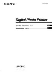 Sony UP-DP10 Operating Instructions Manual