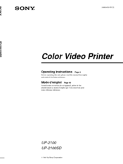 Sony UP-2100 Operating Instructions Manual