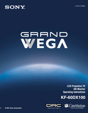 Sony GRAND WEGA KF 60DX100 Operating Instructions Manual