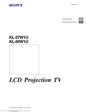Sony KL-37W1U Operating Instructions Manual
