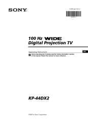 Sony KP-44DX2 Operating Instructions Manual