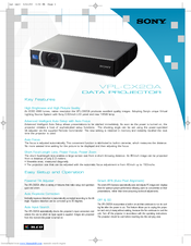 Sony VPL-CX20A Specification Sheet