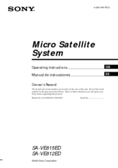 Sony SA-VE815ED Operating Instructions Manual