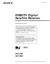 Sony SAT-A50 - Digital Satellite System Operating Instructions Manual