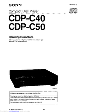 Sony CD-PC50 Operating Instructions Manual