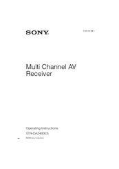 Sony STR DA2400ES - 7.1 Channel Home Theater AV Receiver Operating Instructions Manual