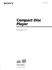 Sony CDP-CE525 - Compact Disc Player Operating Instructions Manual