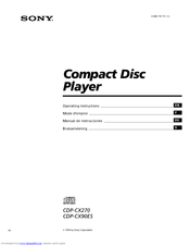 Sony CDP-CX90ES - 200 Disc Cd Changer Operating Instructions Manual