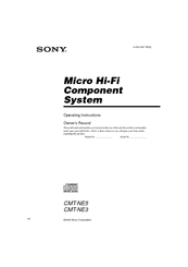Sony CMT-NE5 Operating Instructions Manual