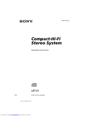 Sony LBT-G1 Operating Instructions Manual