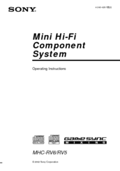 Sony MHC-RV6 Operating Instructions Manual