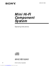 Sony MHC-RX100AV Operating Instructions Manual