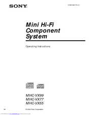 Sony MHC-VX55 Operating Instructions Manual