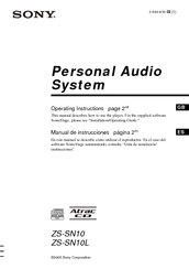 Sony ZS-SN10 Operating Instructions Manual