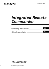 Sony RM-AV2100T Operating Instructions Manual