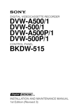 Sony A500 - GV - VCR Installation And Maintenance Manual