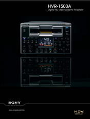 Sony HVR-1500A Brochure & Specs