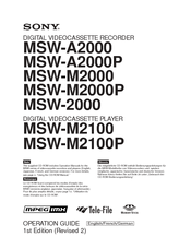 Sony MSW-A2100P Operation Manual