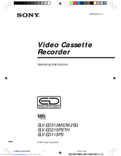 Sony SLV-ED313SG Operating Instructions Manual