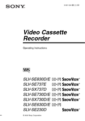 Sony SLV-SE630E Operating Instructions Manual