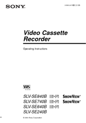 Sony SLV-SE640B Operating Instructions Manual