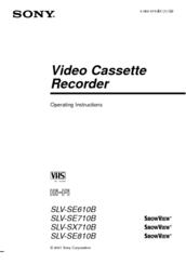 Sony SLV-SX710B Operating Instructions Manual