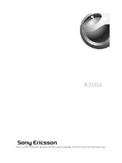 Sony Ericsson K300a User Manual