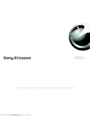 Sony Ericsson Z502a User Manual
