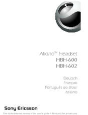 Sony Ericsson Akono HBH-602 Benutzerhandbuch