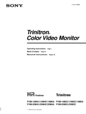 Sony Trinitron PVM-14M2U Operating Instructions Manual